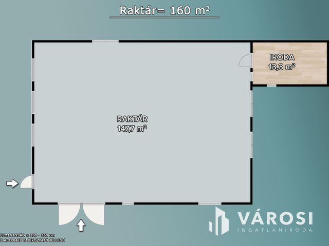 Kiadó 160 m2 -es raktár irodával, Solymáron